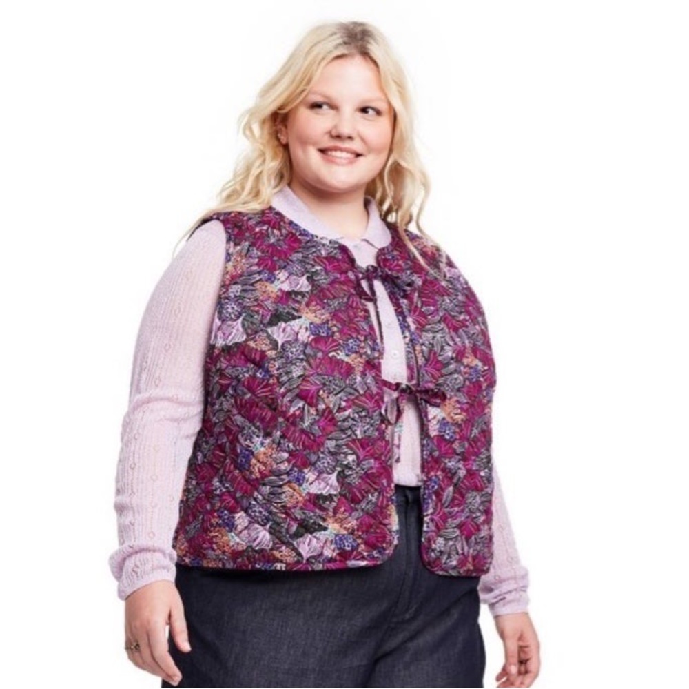 Kika Vargas x Target Purple Floral Quilted Vest